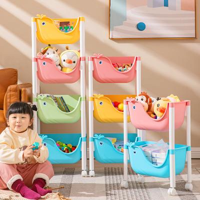 China Viable Simple Style Plastic Storage Shelves Storage Display Rack Kids Cabinets Storage Rack Kids Toys for sale