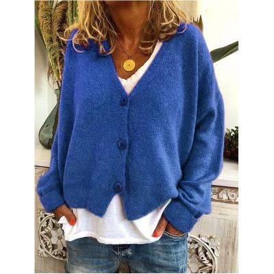 China Autumn Winter Casual Loose Crop QUICK DRY knitted cardigan sweater for women for sale