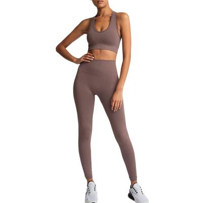 China Breathable Seamless Sports Pants Women Yoga Fitness Clothes High Elastic Sets Woman Workout Gaiters Training Jogging Suits for sale