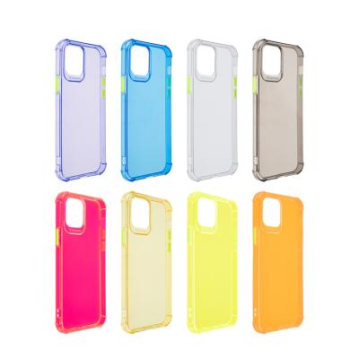 China Shock proof 2mm newest fashion fluorescence drop proof cell phone case for iphone 12 pro 6.1 soft tpu case for sale