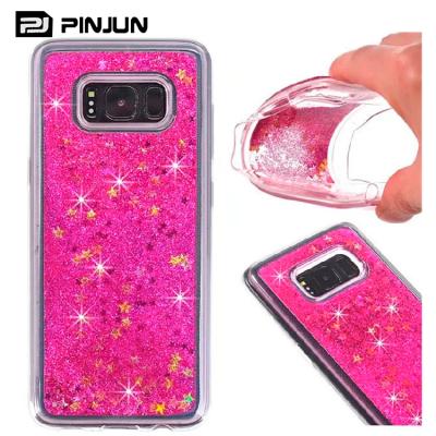 China Shock Proof Glitter Stars Dynamic Quicksand Liquid Case For Samsung s8 plus clear tpu case for sale