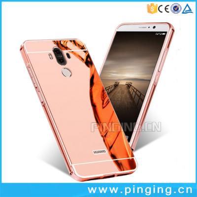 China Shock Resistant 2 In 1 Luxury Electroplate Mirror Metal Bumper Case For Huawei Mate 9 Case Back Cover for sale