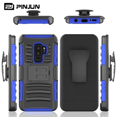 China shock proof alibaba china supplier heavy duty pc+silicone phone case for samsung s9 plus case kickstand for sale