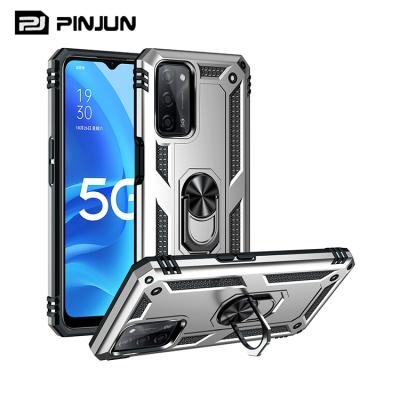 China Shockproof For Oppo A55 5G Case Finger Ring 360 Degree Rotating Magnetic Kickstand Armor Phone Case for sale