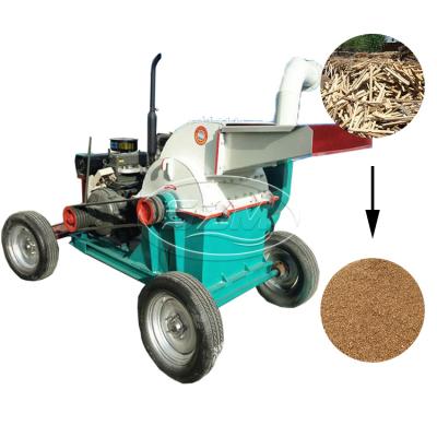 China Woodworking Machinery Gasoline Engine Self-propelled Multifunctional Log Crusher Mushroom Shredder Movable Wood Shaft Recycling Pellet Machine Loader for sale