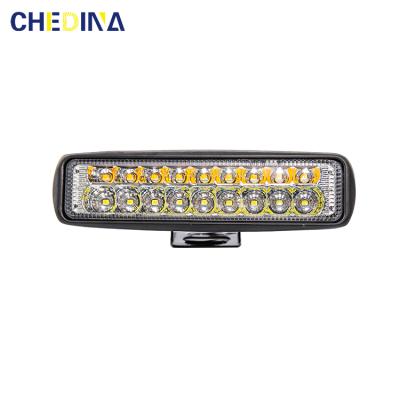 China High Quality 18pcs 54W White And Yellow Aviation Aluminum Alloy 6.3 Inches LED Light Bar for sale