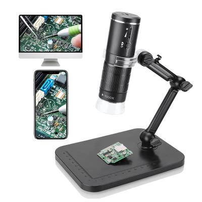 China Digital Microscope 50X-1000X 1080P Wireless Handheld Portable Microscope Mini WiFi USB Camera with 8 LED Lights for iPhone/iPad F210 for sale