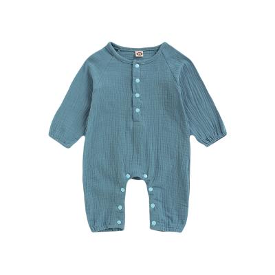 China Baby Boy Casual Long Sleeve Solid Romper Jumpsuit Newborn Casual Baby Clothes for sale