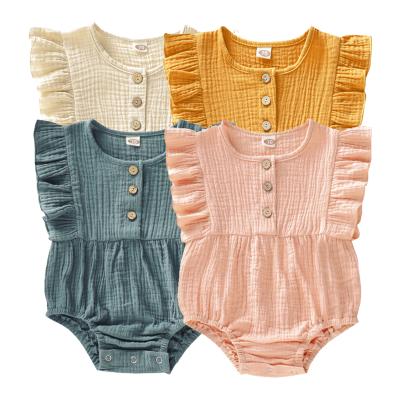 China Multicolor Baby Causal Sleeveless Canvas Romper Baby One-Piece Jumpsuit for sale