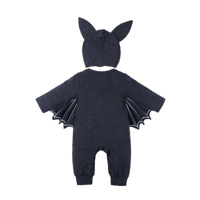 China Autumn Antibacterial Bat Newborn Baby Clothes Halloween One-Piece Romper Men Long Sleeve for sale