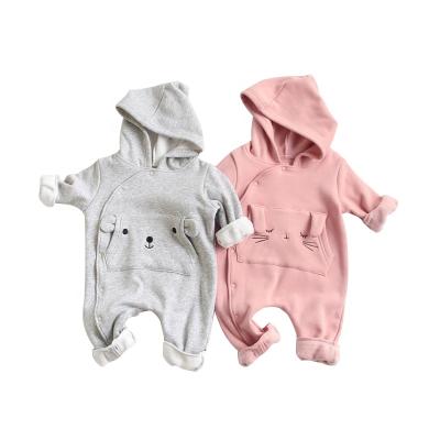 China 100% Cotton Shopping Baby Snowsuit Newborn Winter Newborn Unisex Hoodie Cartoon Rompers For Kids Boys Girls Infants Overalls for sale