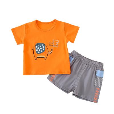 China 2021 Summer Antibacterial Baby Clothing Set Cotton Short Sleeve Clothes For Babies And Baby Boy for sale