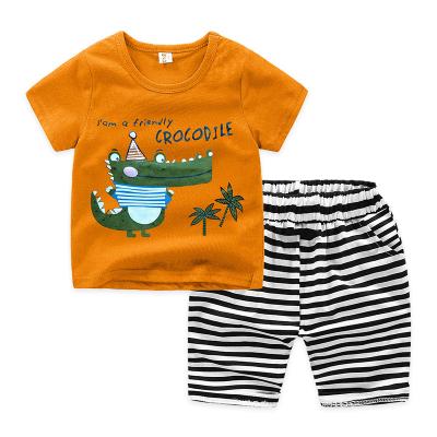 China Casual Kids Clothes Toddler Boys Cartoon Outfits Baby Summer Tees Suits Kids Clothing T-shirt + Shorts for sale