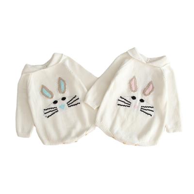 China Comfotable European and American Autumn Baby Bodysuit Knitted Baby Girl Rabbit Cute Baby Overalls for sale