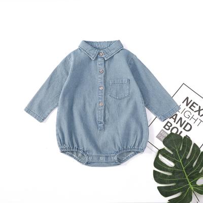 China 100% Cotton Baby Clothing Fashion Denim Baby Clothes Long Sleeve Baby Body Ropa Beb Infant Outfits for sale