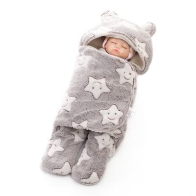 China Plus Size Baby Sleeping Bag Autumn/Winter Cartoon Sleeping Bag Thick Plus Velvet Printed Coral Sleeping Bag for sale