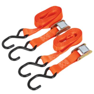 China Cargo Safety 500kg Break Force Ratchet Lashing Strap Cargo Safety 1.8m Polyester Cam Buckle Tie Down Straps (2pc) for sale