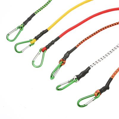 China Latex with Polyester Braided ISO9001, BSCI Certified Colorful Bungee Cords with Hooks Bungee Belts 10mm Adjustable Bungee Cord for Bicycle 0.19kg 500pcs for sale