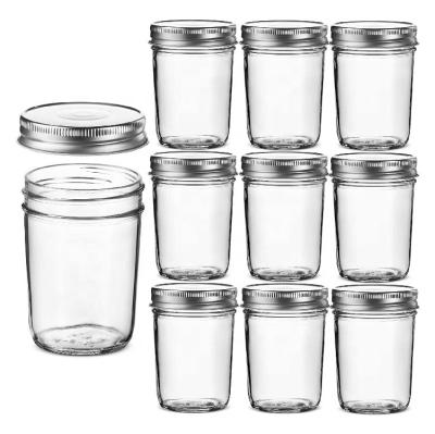 China Freshness Preservation 16oz 470ml Glass Mason Jar With Lid Regular Mouth Mason Jars 16oz Glass Jar for sale