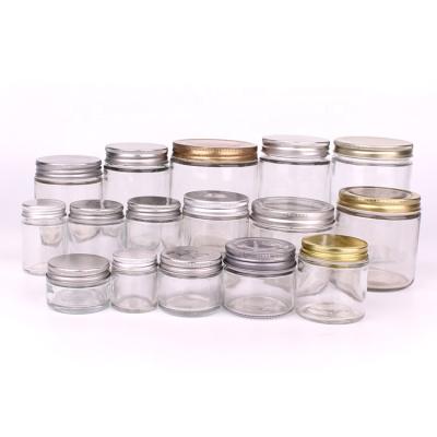 China Freshness Preservation Plant 4oz 6oz 12oz 16oz 25oz 1000ml Storage Glass Jars With Screw Metal Lid for sale