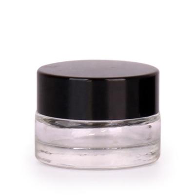 China Skin Care Clear Empty Glass Mini Cream 5ml Cosmetic Jars Packaging For Eye Cream for sale