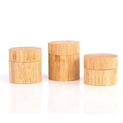 China Cosmetic Jar 1oz 2oz 3oz Natural Bamboo Cream Cosmetic Glass Jar for sale