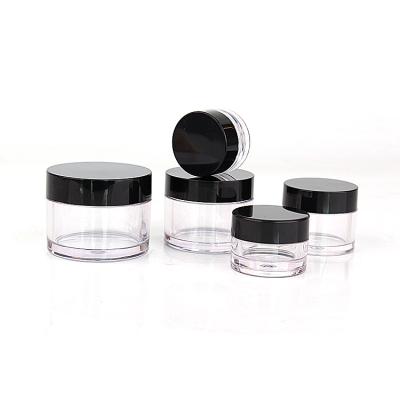 China Eco-friendly Recyclable 5ml 10ml 20ml 30ml 50ml PETG Face Cream Refillable Cosmetics Packaging Plastic Cosmetic Jars for sale