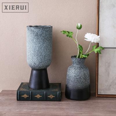 China Minimalist Amazon Warm Modern Stone Textured White Flower Vases Set Creative Simple Luxury Nordic Ceramic Vases For Living Room Home Decor for sale