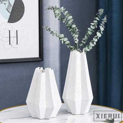 China Italian European minimalist creative luxury geometric shaped flower vase for home decor simple Nordic ceramic vase for sale