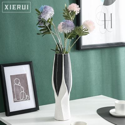 China Modern luxury ceramic vase hand painted Nordic simple rough natural minimalist flower vase for home decor for sale