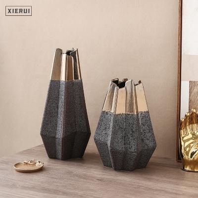 China Ceramic and Porcelain Minimalist Tall Decorative Vase for Home Decor Modern Luxury Nordic Handmade Art Ornament for sale