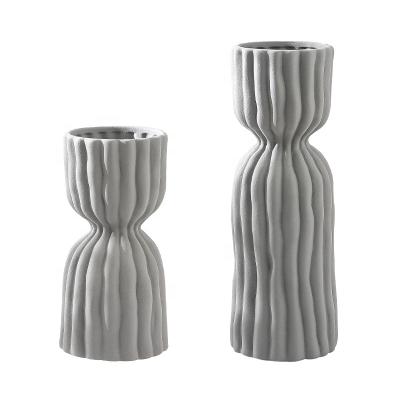 China Minimalist Nordic Line Design Porcelain Ornaments Modern Art Luxury Handmade Tall Flower Vase For Hotel Home Decor for sale