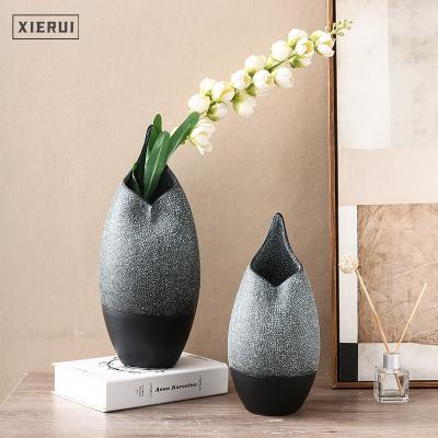 China European modern minimalist pointed mouth sparkle silver ceramic vase mirrored vase decor indoor home accessories for sale