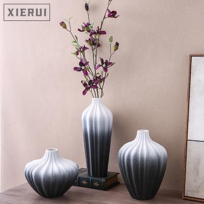 China Metal Gold Minimalist Nordic White Electroplating Vases For Hotel Home Decor Living Room Simple Modern Ornaments Ceramic And Porcelain Vases for sale