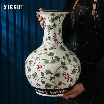 China Creative luxury porcelain ceramic vases with blue and white ornaments of traditional Chinese antique craft for home decor for sale