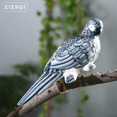 China Creative Hand Painted Animal Craft Porcelain Bird Ceramic Statue Mini Ornaments Chinese Traditional Ancient For Home Decor for sale