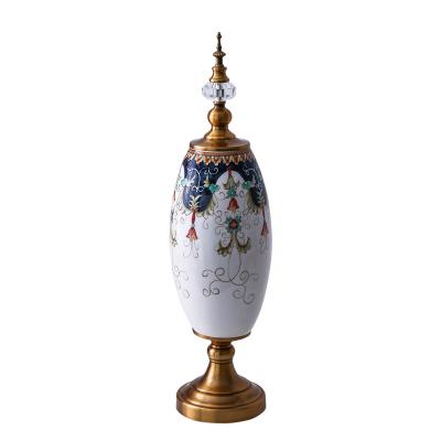 China Modern traditional luxury nordic ornament craft italy creative hand painted ceramic ceramic table lamp porcelain for home decor for sale