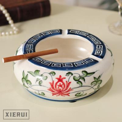 China Modern simple craft blue and white ornaments of Chinese ceramic porcelain hand painted ceramic ashtray for home decor for sale