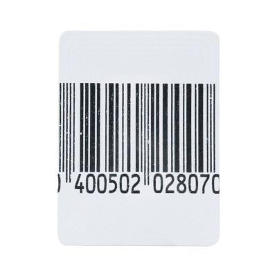 China RF Security EAS Soft Label 8.2MHz 30 X 40mm Coated Paper With Bar Code for sale