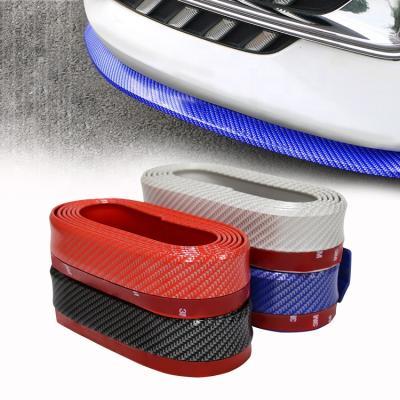 China Hot Sales PVC Car Auto Accessories 2.5m Carbon Fiber Rubber Car Bumper Lip Strip Kits Front Bumper Protector for sale