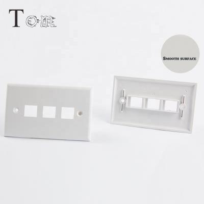 China TOM-FP-US-03 USA Networking Typeface Plate 3 Ports, Wall Plate For Left Wall RJ45 1/2/3/4/6 Face Plate for sale