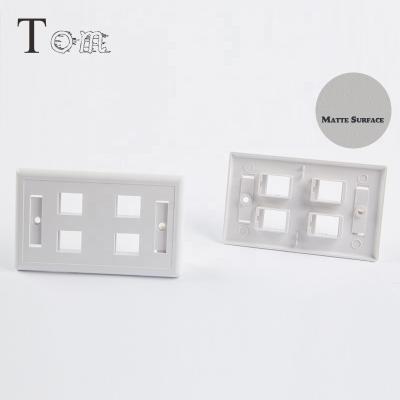 China TOM-FP-US-09 70*115mm usa stype networking telecom communication faceplate 120 type keystone 4 faceplate rj45 wall plate left cover for sale