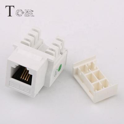 China Network Cabling System TOM-MK-V-02 4P4C RJ11 Keystone Jack Telecom RJ11 CAT3 TOOLLESS JACK TRAPEZOIDAL JACK for sale