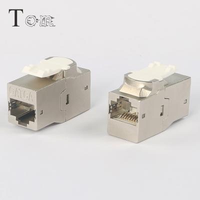 China Cat6A STP RJ45 Network Cabling System Integrated Coupler Keystone Jack for sale