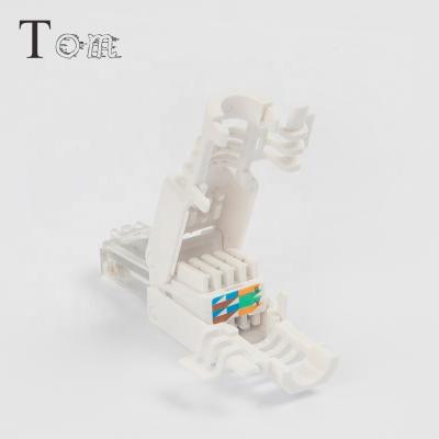 China Network Cabling System TOM-TP-02 CAT5E/CAT6/CAT6A UTP 8P8C Toolless Plug Connector Modular Telecom Communication for sale