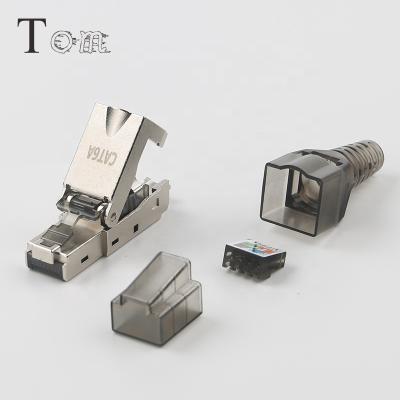 China TOP-TP-01 cat6 modular plug of Toolless connector/toolless plug STP cat6A/cat7 STP connector modual toolless plug for sale