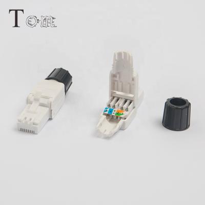 China Network cabling system TOM-TP-04 CAT5E/CAT6/CAT6A UTP toolless telecom rj45 communication rj45 socket connector for sale