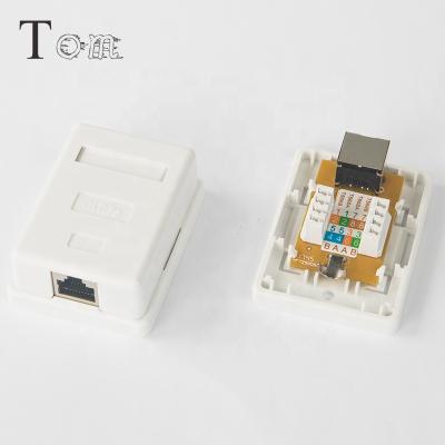 China TOM-SB-03 CAT5E/CAT6 STP Network Cabling System TOM-SB-03 CAT5E/CAT6 STP Communication KRONE&11O IDC Telecom PCB Box 1 Port CAT5e RJ45 FTP STP Mount Outdoor Box for sale