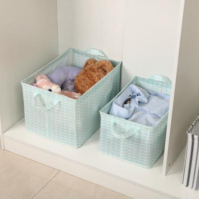 China Hot Selling Viable Collapsible Toy Fabric Storage Wire Bin Organizer With Handles Kids Toy Foldable Storage Boxes And Bins for sale