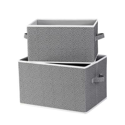 China Home Cubes In Viable Wholesale Foldable Cloth Toys Cloth Storage Boxes Tissue Closet Drawer Drawer Organizer With Cotton Rope Handle for sale